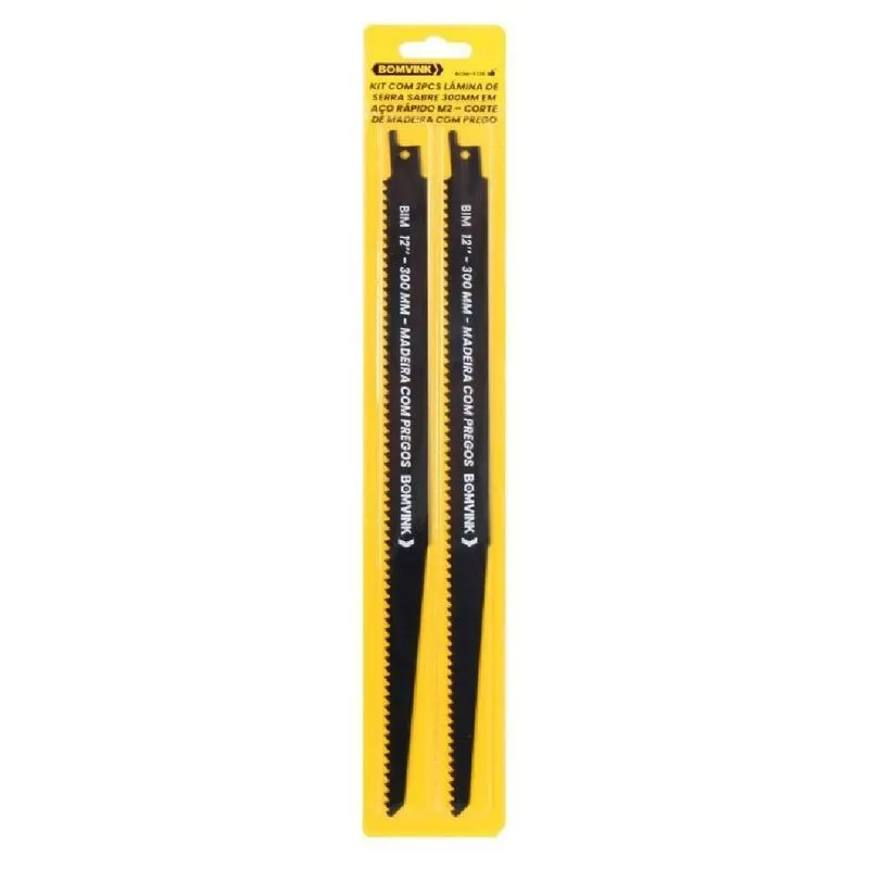 Lâmina Serra Sabre 300 Mm 6 Dentes P/madeira 2 Pçs Bomvink