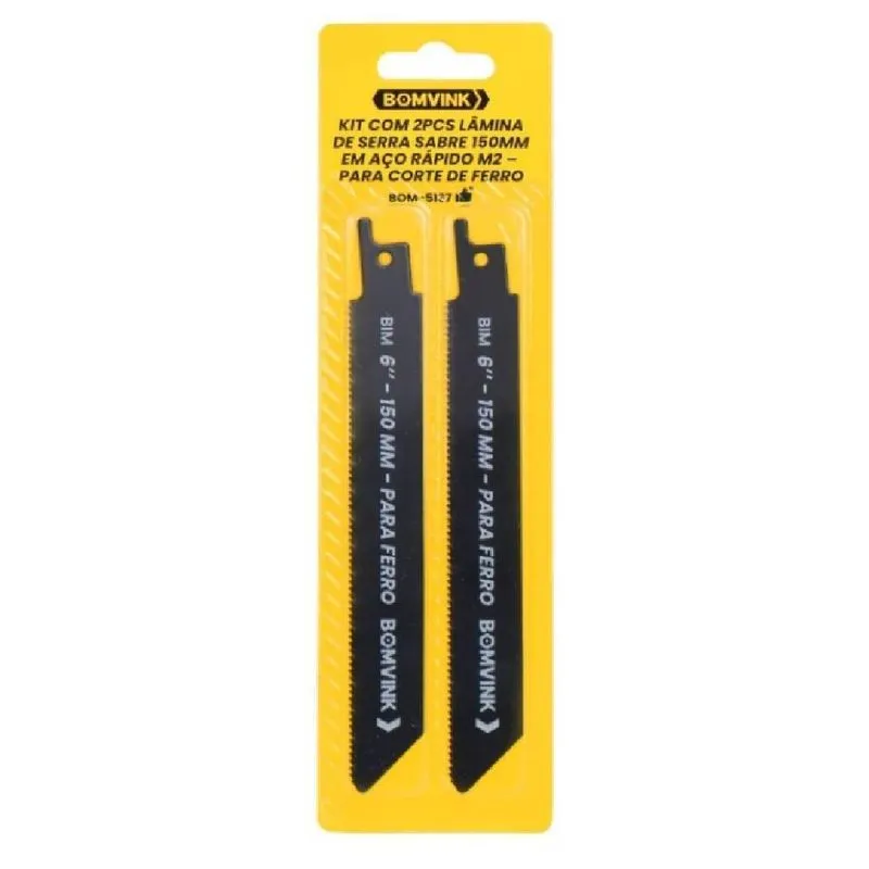Lâmina Serra Sabre 150 Mm 14 Dentes P/Metal 2 Pçs Bomvink