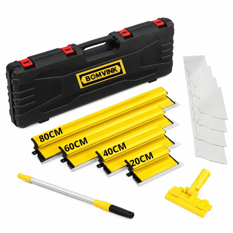 Kit c/ 04 Desempenadeir Berox De Inox (25/40/60/80cm) + Cabo Extensor + Suporte Para Cabo profissional premium