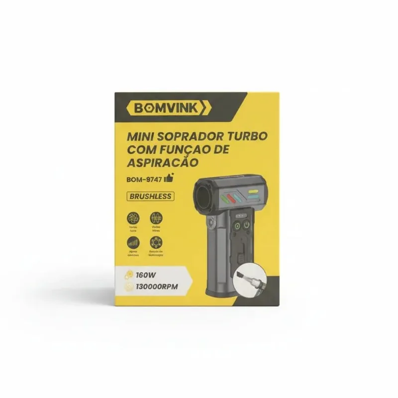 Mini Soprador Turbo Bomvink Com Função De Aspiração Brushless 160w