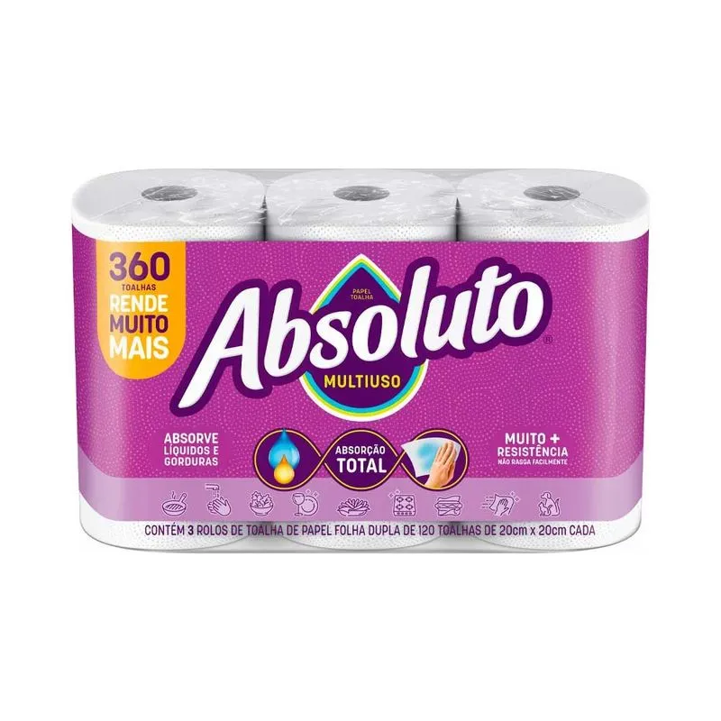 Papel Toalha Multiuso Absoluto com 360 Folhas