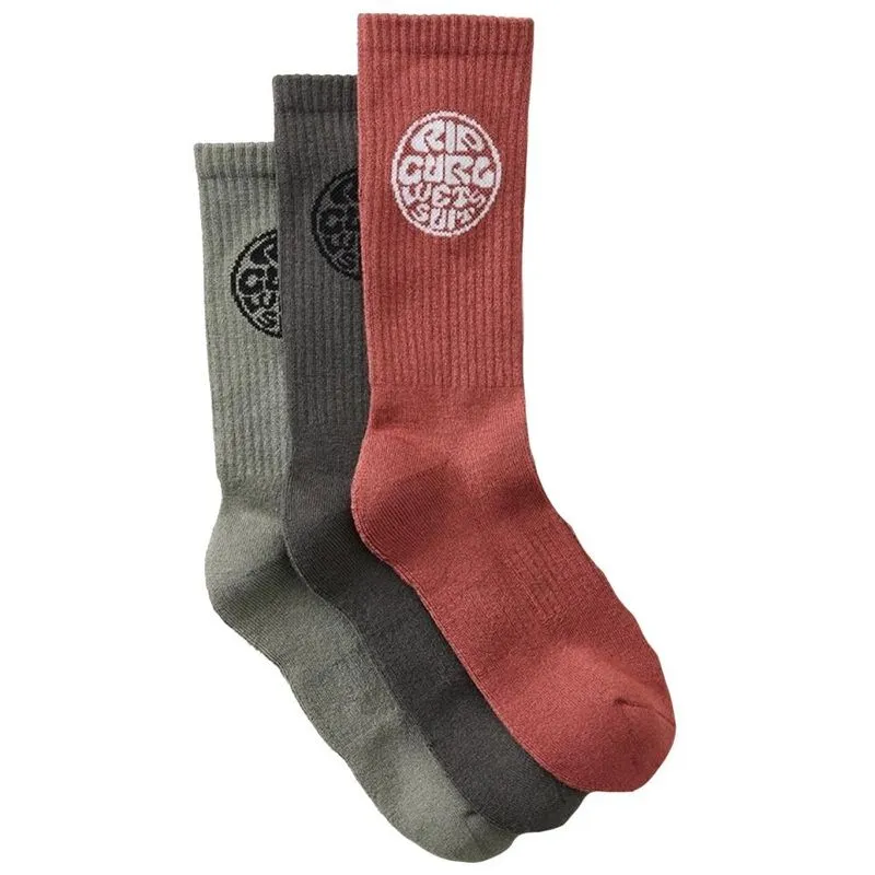 Meia Rip Curl Wetty Crew Sock 3PK WT26 Black Único / preto
