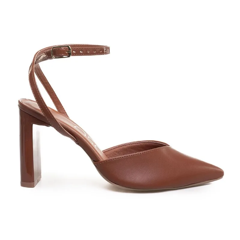 Scarpin OSC Bico Fino Slingback Feminino Marrom 35