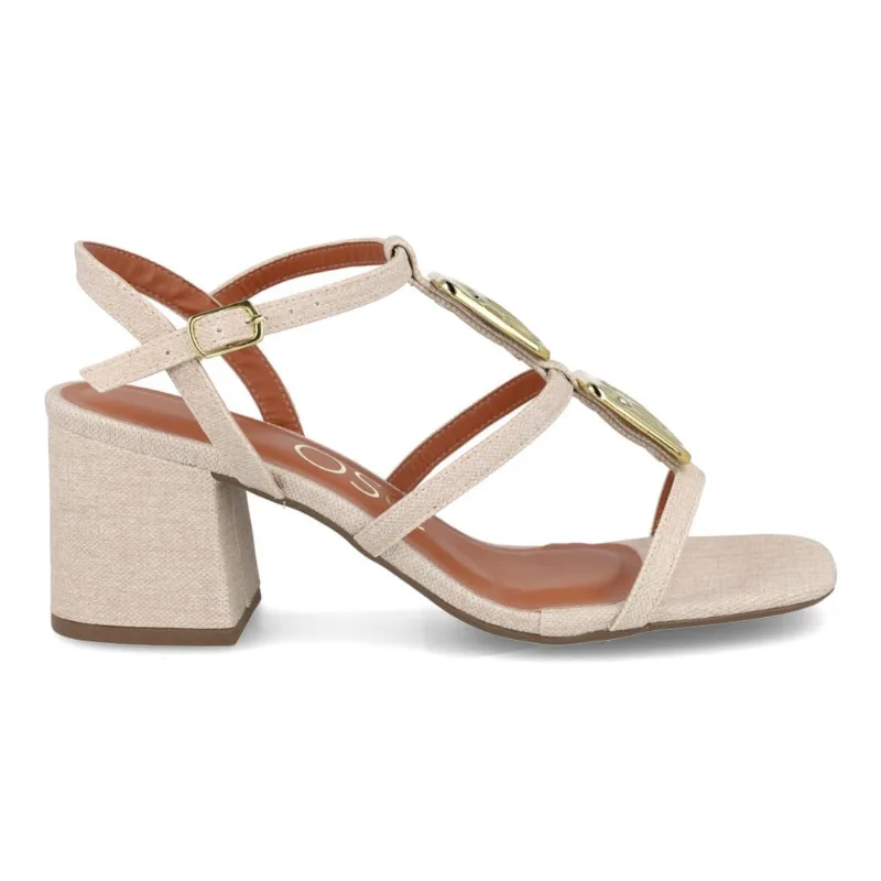 Sandália OSC Salto Bloco Feminina Off White OFF WHITE - 34