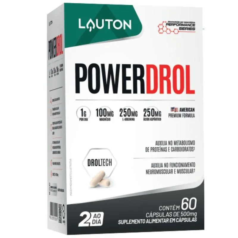Suplemento Powerdrol Magnesio Arginina 60 Caps - Lauton
