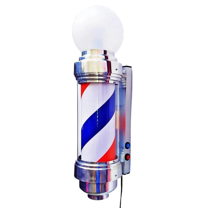 Barber Pole Giratório 60Cm Voltagem Bivolt Estilo Americano