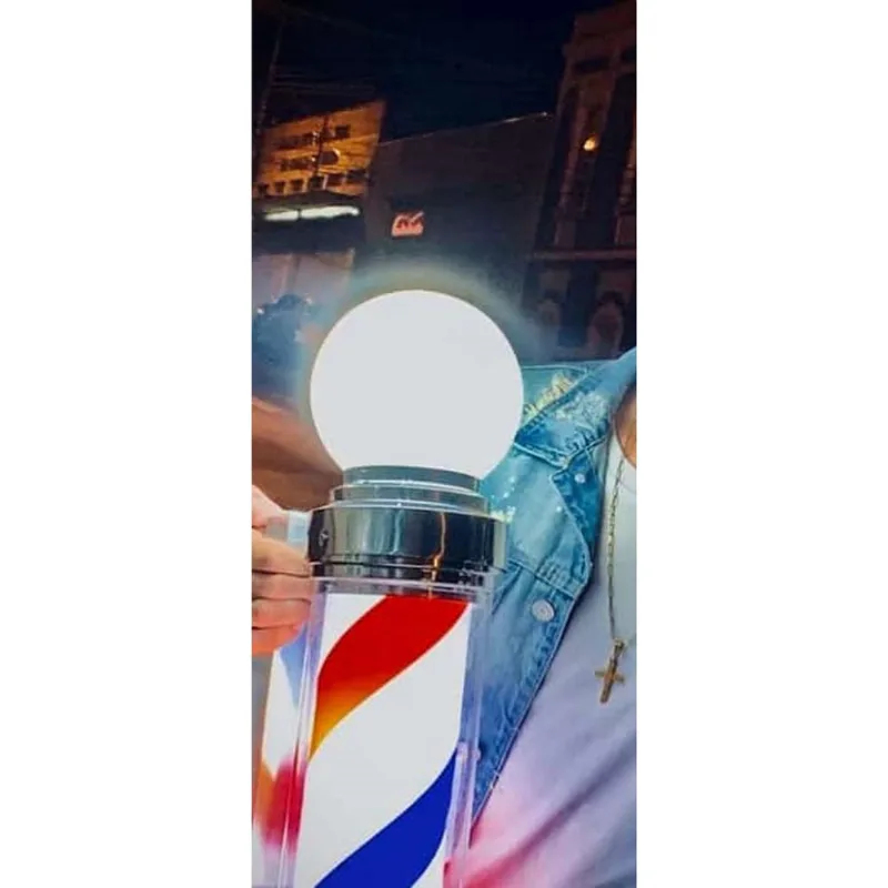 Barber Pole Giratório 60Cm Estilo Americano Bivolt