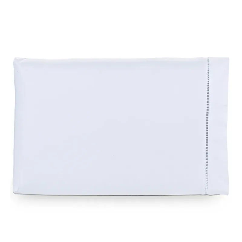 Conjunto De 2 Fronhas Ponto Palito Percal 200 Fios 50x70cm Branco - Dommun