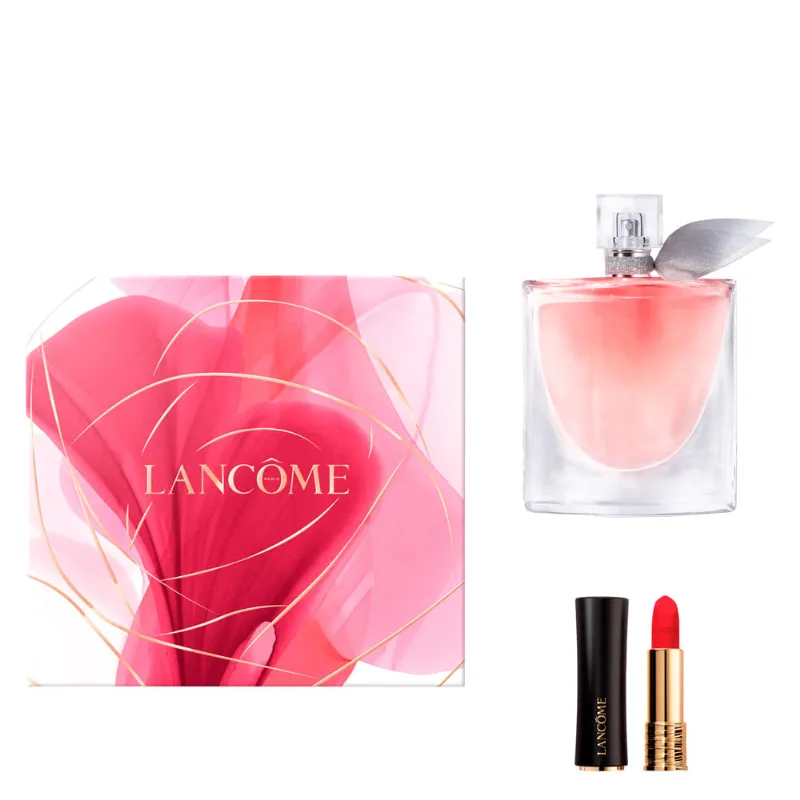 Kit Perfume Lancôme La Vie Est Belle Feminino - Eau de Parfum 100ml + Batom Absolu Rouge Drama Matte 505 Attrape-Coeur 3,4g Coffret