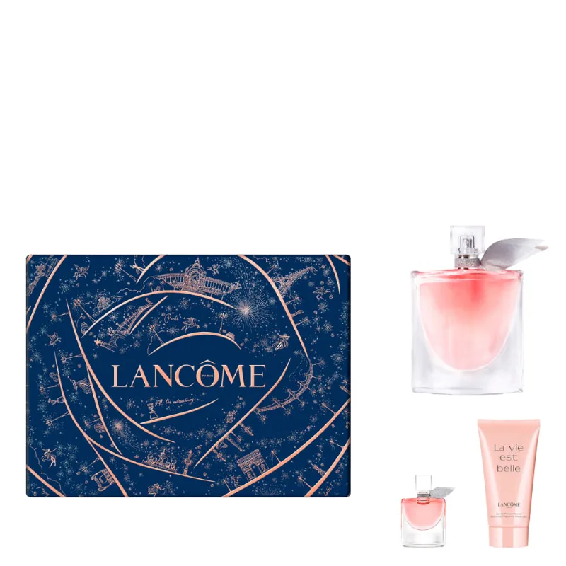 Kit Perfume Lancôme La Vie Est Belle Feminino - Eau de Parfum 100ml + Loção Corporal 50ml + Miniatura 4ml Coffret