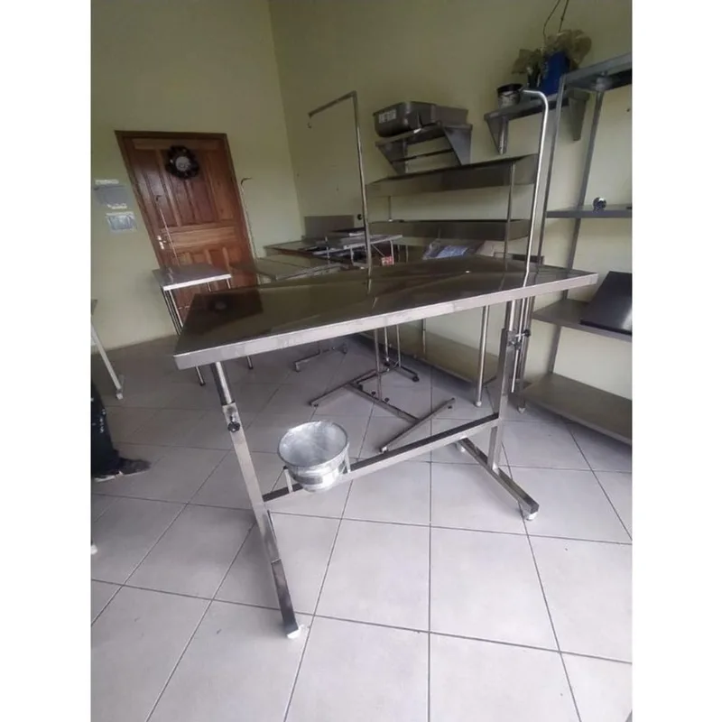 Mesa Veterinária Cirúrgica Regulagem De Altura 100% Inox