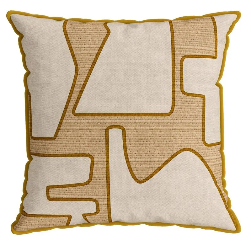 Capa Veludo Luxor 320 Com Cordone 43 Cm X 43 Cm Mostarda / Bege