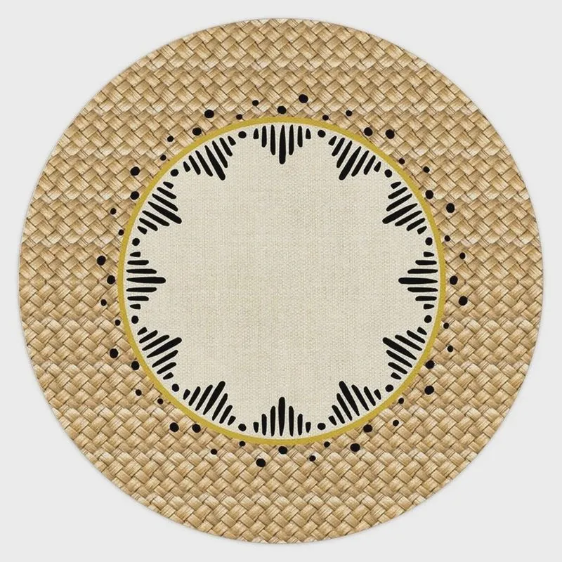 Kit 2 Capas para Sousplat Tecido Durand 35cm Belchior África Bogolan Estampada