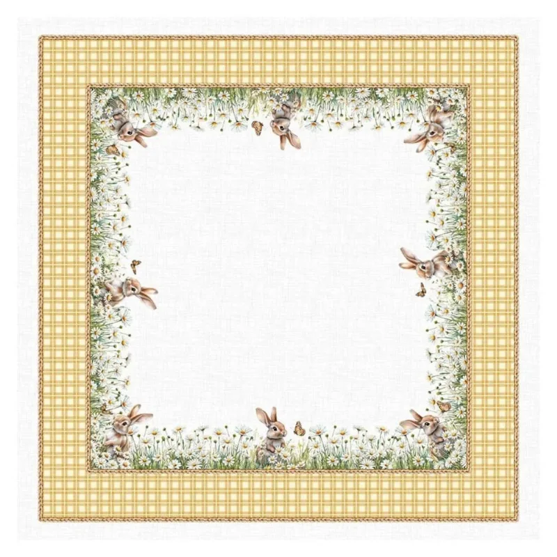 Toalha De Mesa De Pascoa 140X140Cm Jardins Que Acolhem