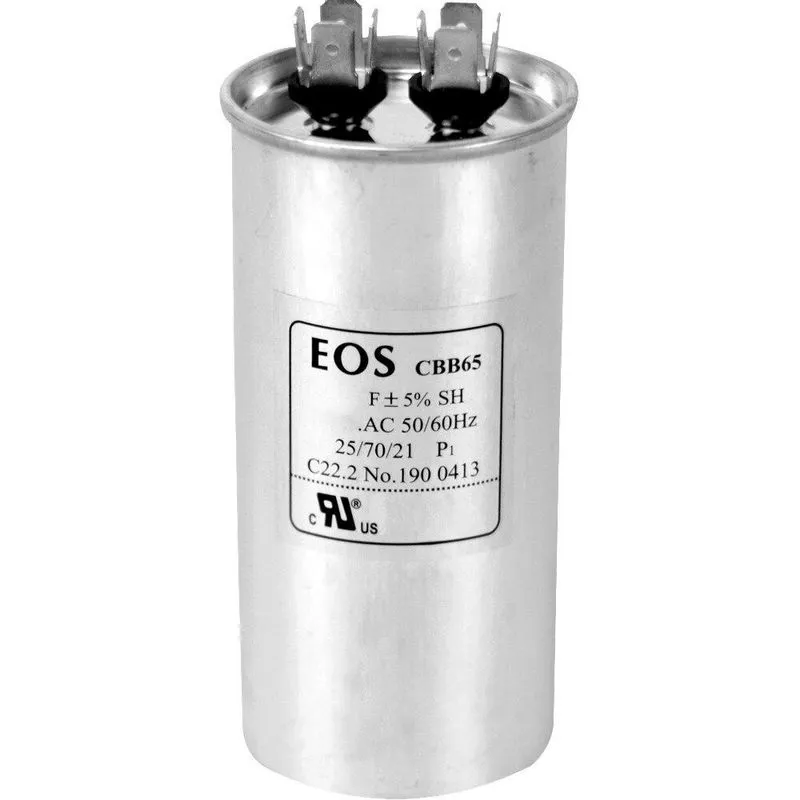 Capacitor Simples EOS 4 Mfd 380V com Terminal 40mm X 60mm Corpo Aluminio