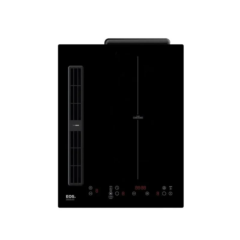 Cooktop de Indução 2 Bocas EOS Premium com Coifa Embutida e Ions de Plasma EPCI02EC 220V