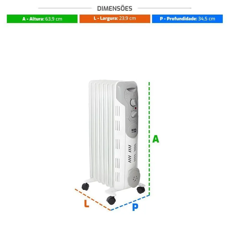 Aquecedor Eletrico A Oleo Confort Heat 1500w Eaq01o 127v Eos