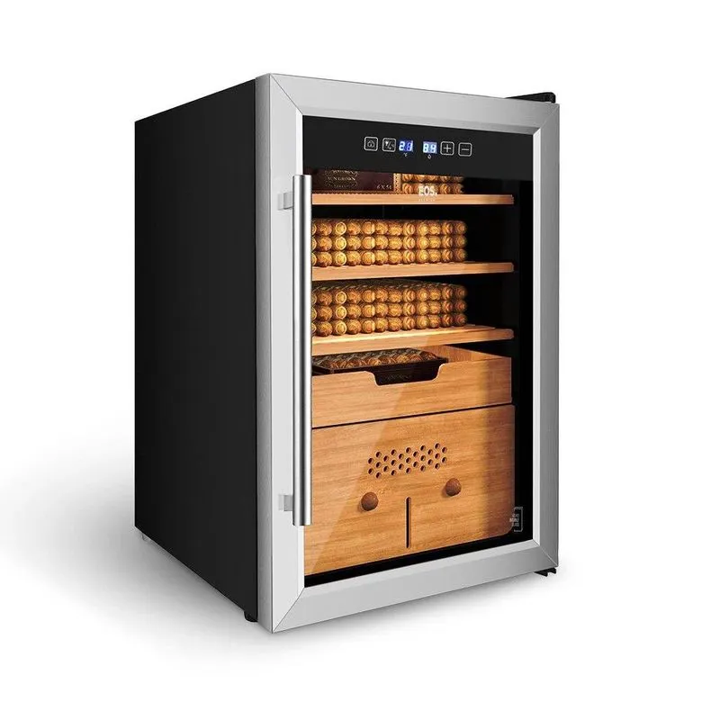 Termoumidor de Charutos 43,5 Litros eos Premium com Compressor e Porta de Vidro em Inox EUC60 220V