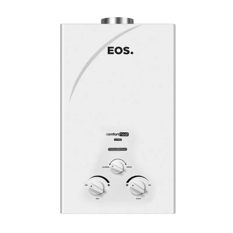 Aquecedor de Água a Gás EOS 7,5 Litros (Gás Liquefeito de Petróleo) Exaustão Natural Branco EAQ75GM