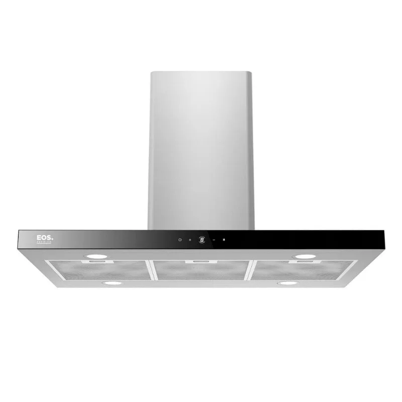 Coifa e Depurador de Ilha EOS 90cm Premium com Painel Digital Touch e Vazão de 1200m³/h Inox ECO91ITDI 110V