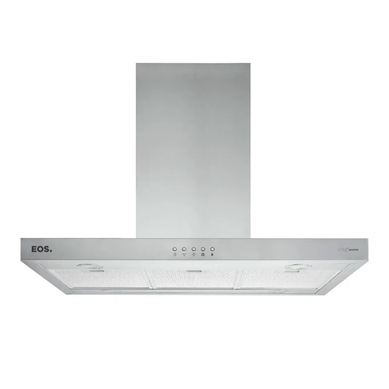 Coifa e Depurador de Ilha EOS 90cm Chef Gourmet em Inox Tipo T ECO90IT 110V