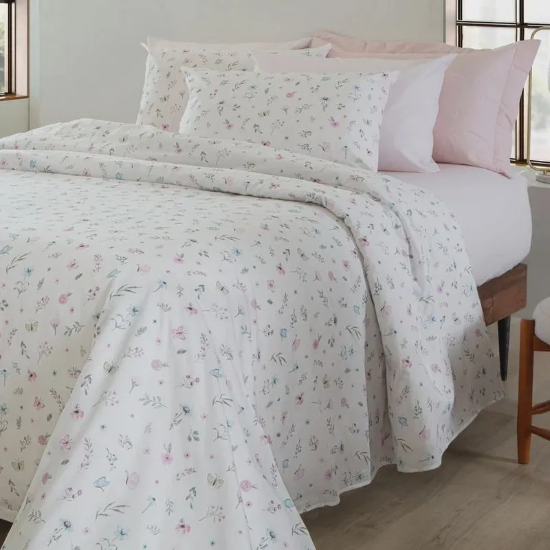 Jogo de Cama Queen 4 peças Percal 180 Fios New Innovi Mariposy