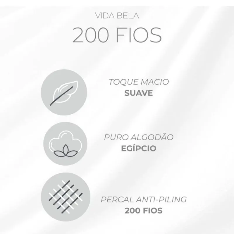 Jogo de Cama Alis Vida Bela Kacyumara 4 Peças 100% Algodão Egípcio 200 Fios Floral Branco Jogo de Cama Alis Vida Bela 4 Peças 100% Algodão 200 Fios Branco Kacyumara
