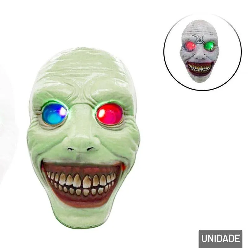 Máscara Halloween Monstro Com Olhos De Led - Tudo Em Caixa