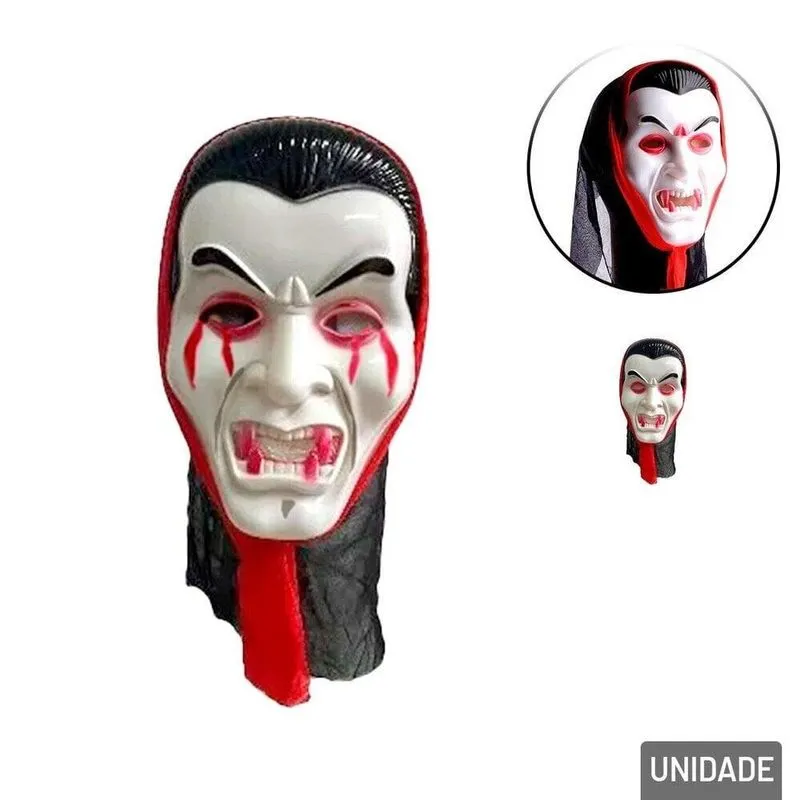 Máscara Halloween De Vampiro Com Capuz - Tudo Em Caixa