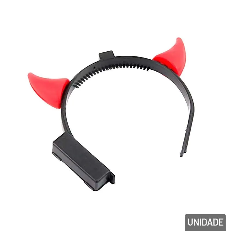Tiara Halloween Chifres Diabinho Com Luz Led - Tudo Em Caixa