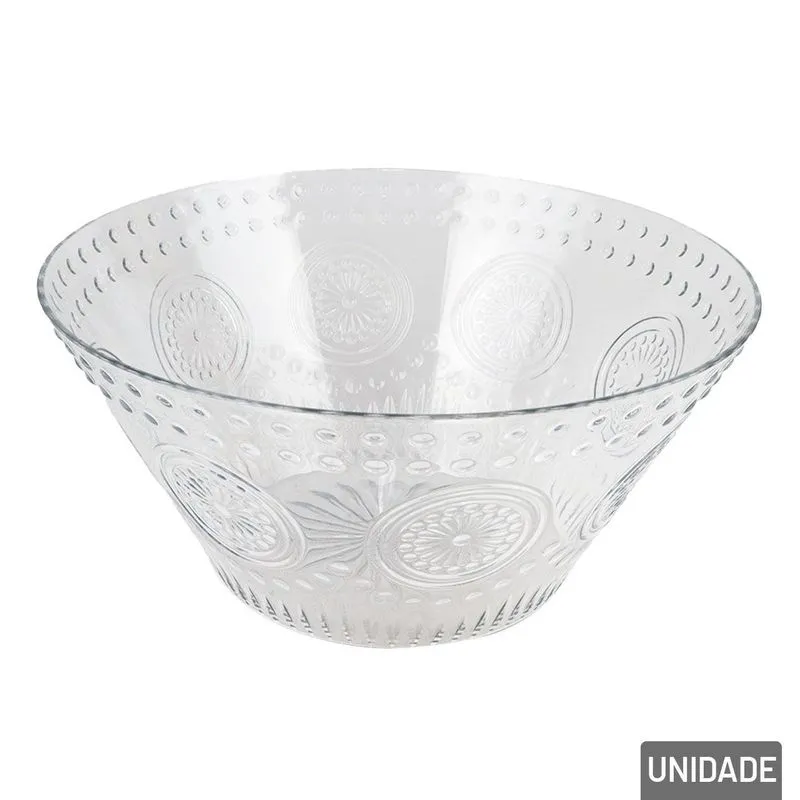 Tigela De Plástico 25cm Redondo Texturado - Tudo Em Caixa