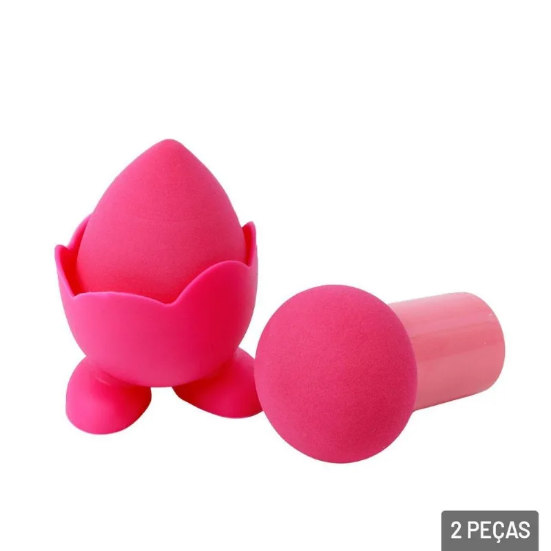 Kit Esponja De Maquiagem 2 Peças Color - Tudo Em Caixa