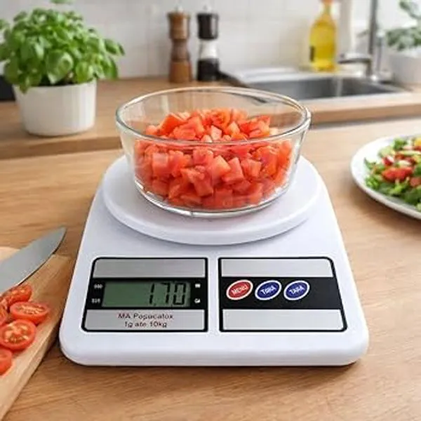 Balança de Cozinha Digital com Capacidade de 10kg e Plataforma de 24cm - 3MIX