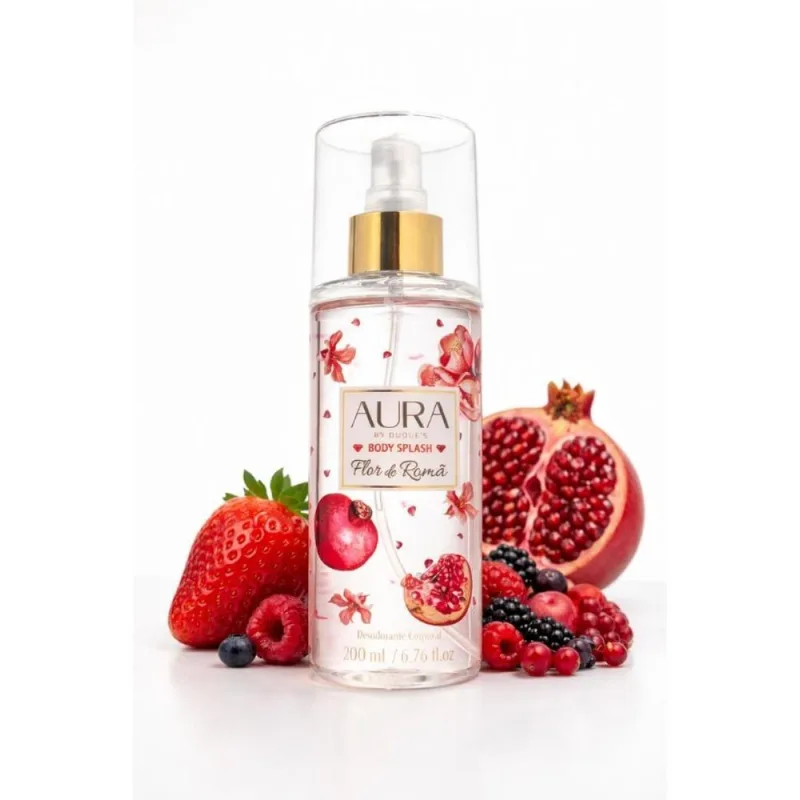 Body Splash Aura By Duques Flor de Romã 200ml Alta fixação