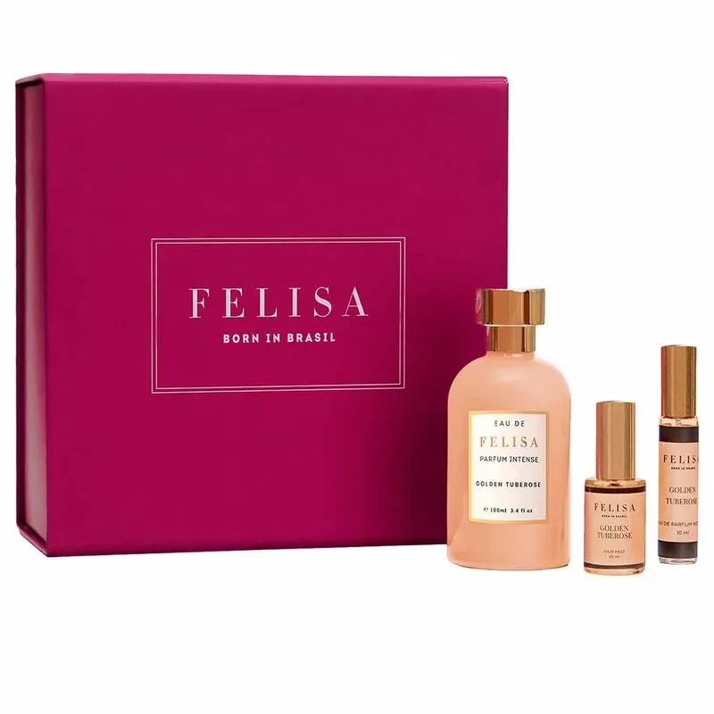 Kit Coffret Felisa - Perfume Golden Tuberose EDP + Hair Mist + Travel Size Kit