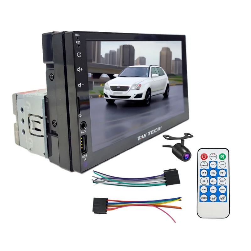 Kit Central Multimídia MP5 1Din Tela 7P Carplay + Câmera