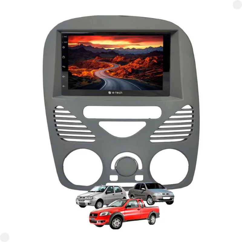 Kit Central Multimídia Mp5 2 Din Android Palio Siena Strada