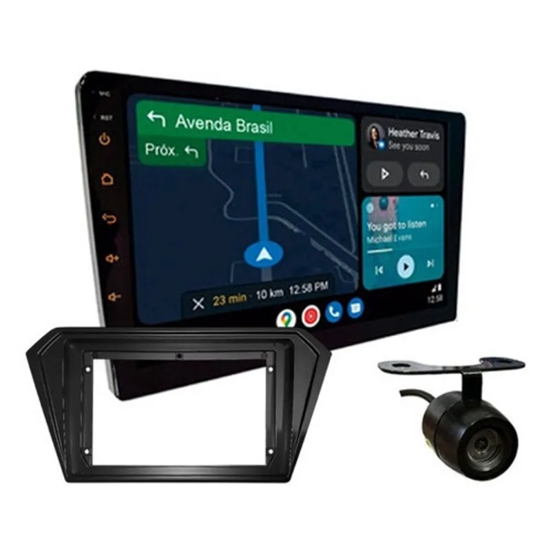 Kit central multimidia roadstar 9 pol RS915BR android carplay gol G7/G8 2006 A 2023
