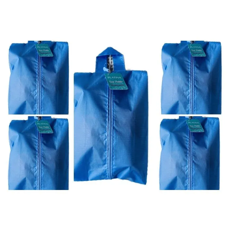 5 Bolsa Porta Sapato Viagem Tenis Calçado Roupa Mochila Azul