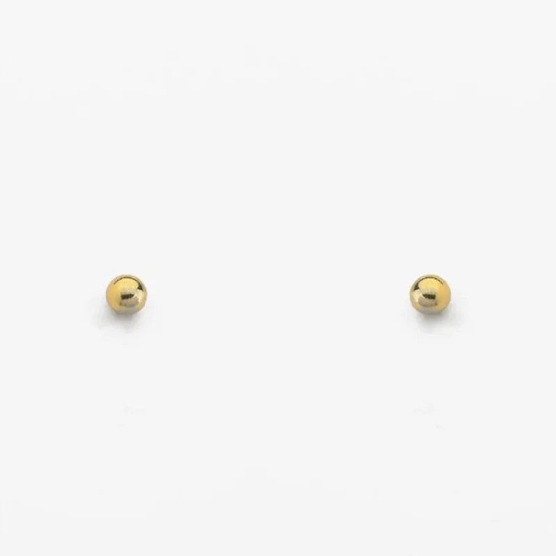 Par de Brincos Bola Dourada Banhado Ouro 18K 4mm / Dourado - Atraktiva Joias