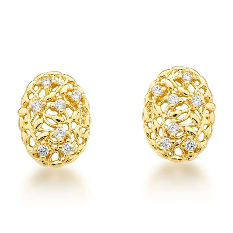 Brinco Dourado delicado Banhado a Ouro 18k - Atraktiva Joias