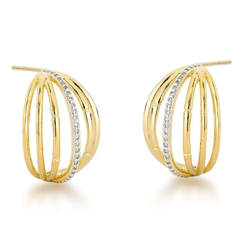 Brinco Argola 7 Fios Banhada A Ouro 18k - Atraktiva Joias