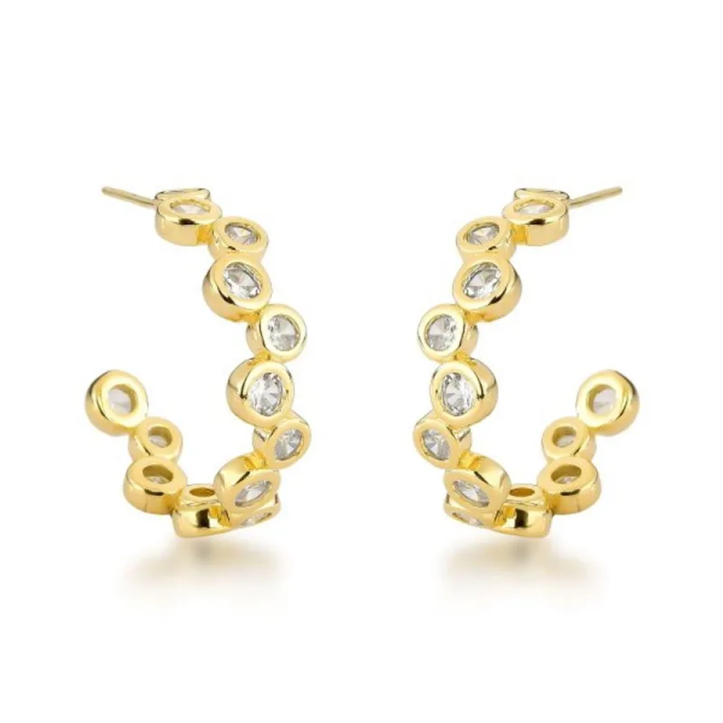 Brincos de Luxo com Cristais de Zircônia e Banho de Ouro 18k - Atraktiva Joias