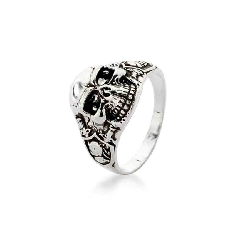 Anel Masculino Caveira em prata de Bali 925 29 / Prata - Atraktiva Joias
