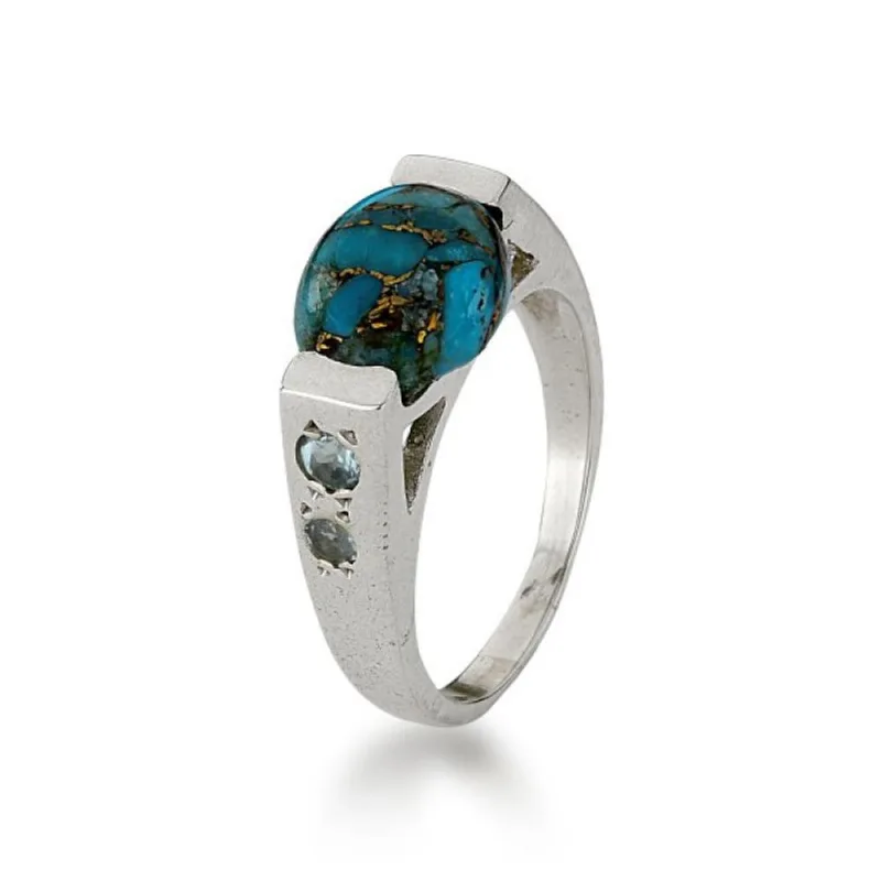 Anel com Pedra Natural Oval Prata 925 15 / Prata - Atraktiva Joias