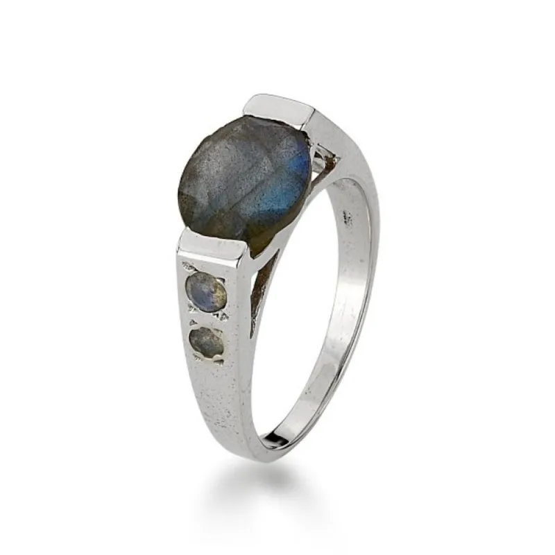 Anel com Pedra Natural Oval Prata 925 23 / Prata