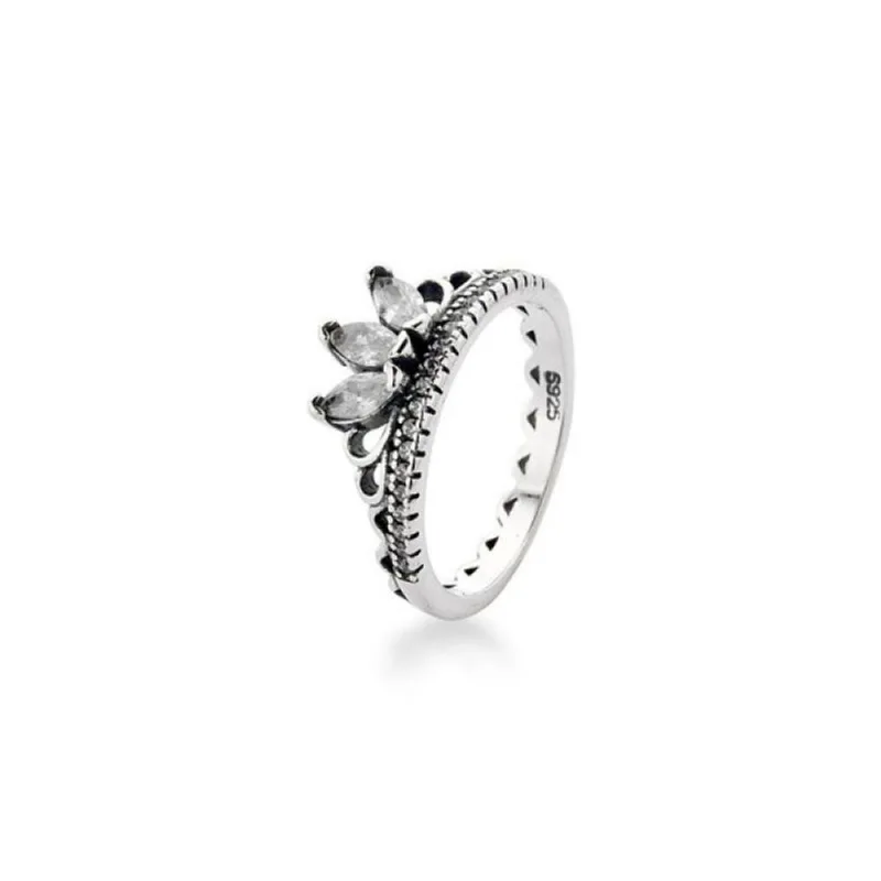 Anel Coroa com Zirconias Prata de Bali 925 21 / Prata