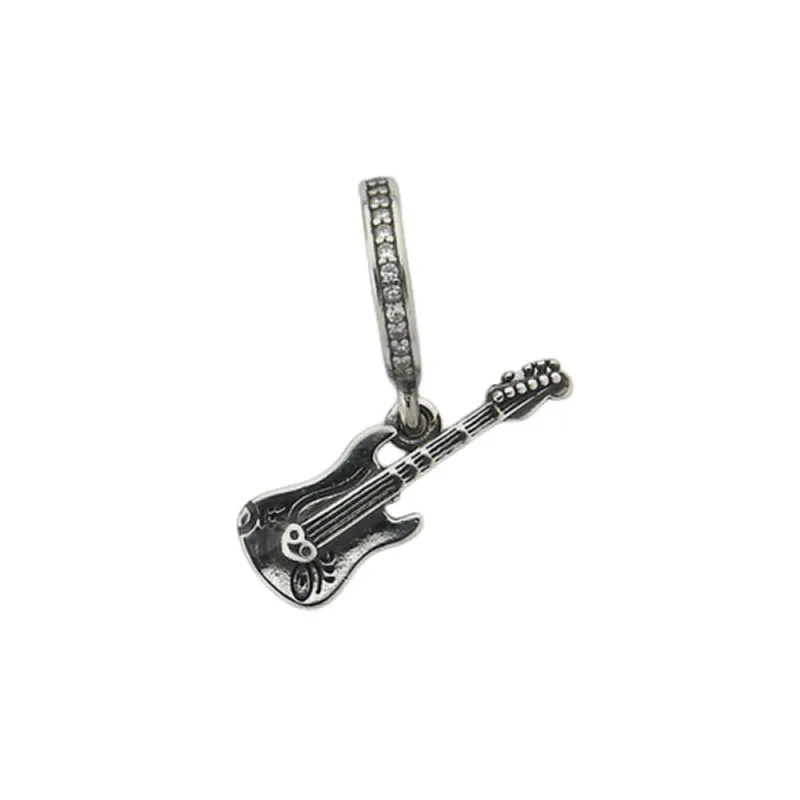 Berloque Bali Guitarra Com Suporte Cravejado Com Zircônias