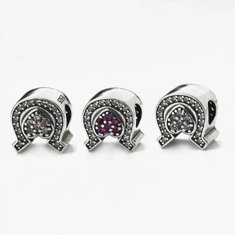 Berloque Bali Espaçador Ferradura Cravejado Com Zircônias Prata 925 Cristal