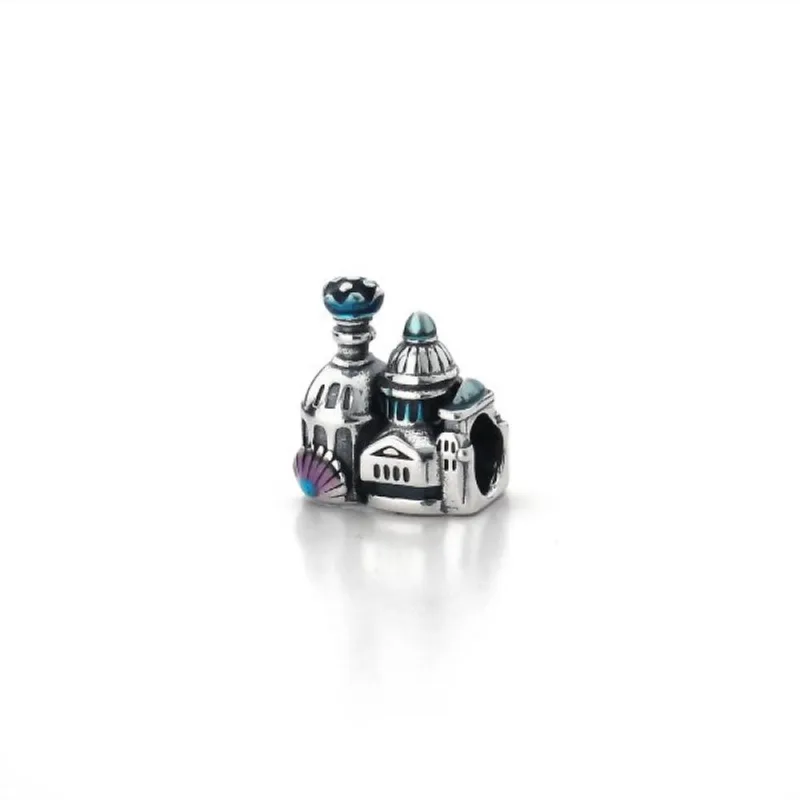 Berloque Castelo esmaltado colorido Prata 925 - Atraktiva Joias